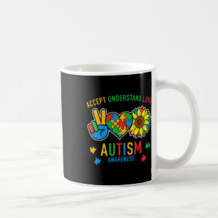 Accept Understand Love Autism Awareness Sunflower Coffee Mug