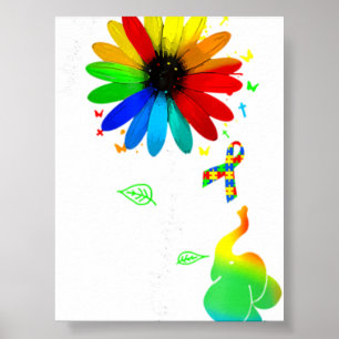 Accept Understand Love Autism Awareness Sunflower  Poster