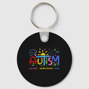 Accept Understand Love Autism Awareness Support Key Ring