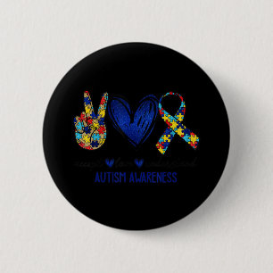 Accept Understand Love Autism Awareness T-Shirt Au 6 Cm Round Badge