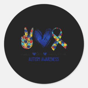 Accept Understand Love Autism Awareness T-Shirt Au Classic Round Sticker