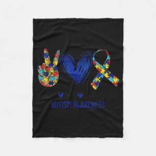 Accept Understand Love Autism Awareness T-Shirt Au Fleece Blanket