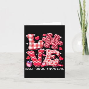 Accept Understand Love Autism Awareness Valentine' Card