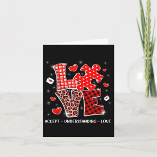 Accept Understand Love Autism Awareness Valentines Card