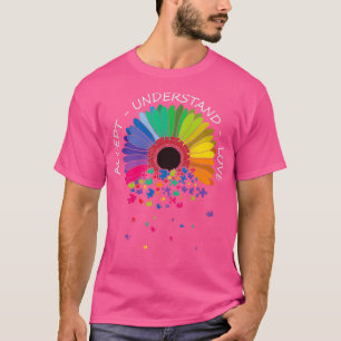 Accept Understand Love Autism coloured sunflower T-Shirt