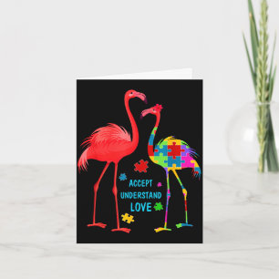 Accept understand love autism flamingo puzzle boys card