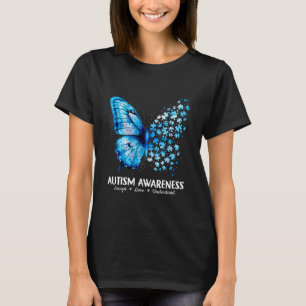 Accept Understand Love Butterfly Autism Awareness  T-Shirt