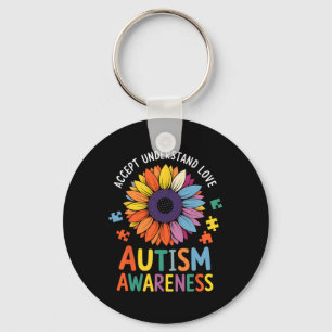 Accept Understand Love Funny Neurodiversity April Key Ring