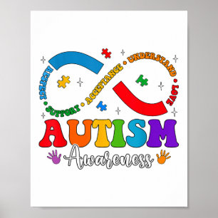 Accept Understand Love Heart Infinity Autism Aware Poster