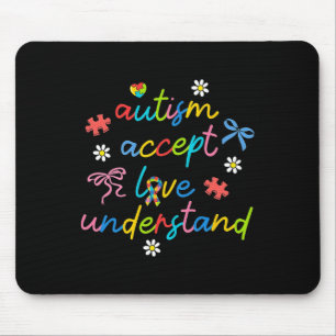 Accept Understand Love Neurodiversity Bow Autism Mouse Mat