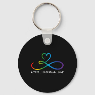 Accept Understand Love Neurodiversity Infinity Aut Key Ring