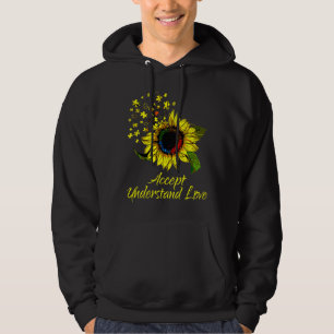 Accept Understand Love Sunflower Autism Awareness  Hoodie