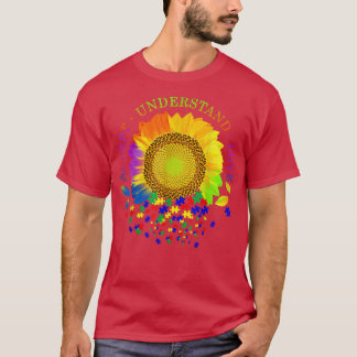Accept Understand Love Sunflower Autism Awareness  T-Shirt