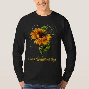 Accept Understand Love Sunflower Autism Awareness T-Shirt