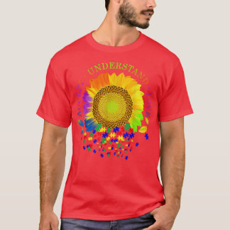 Accept Understand Love Sunflower Autism Awareness  T-Shirt