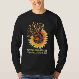 Accept Understand Love Sunflower Autism Awareness T-Shirt