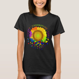 Accept Understand Love Sunflower Autism Awareness T-Shirt