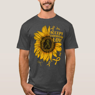 Accept Understand Love Sunflower Childhood Cancer T-Shirt