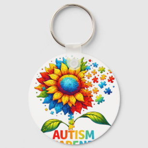 Accept Understand Sunflower Men Women Kids Autism  Key Ring