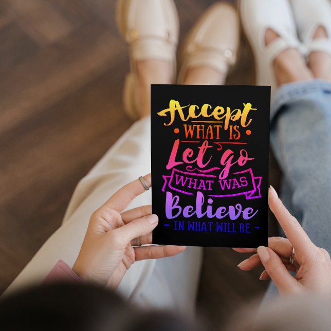 Accept What Is Motivational Quote - Rainbow Tint Postcard (Creator Uploaded)