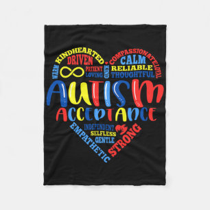 Acceptance Autism Awareness Month Support Puzzle P Fleece Blanket