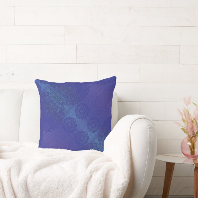 Acceptance | Blue Indigo Violet Boho Medallions Cushion (Couch)