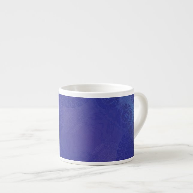 Acceptance | Blue Indigo Violet Boho Medallions Espresso Cup (Front Right)