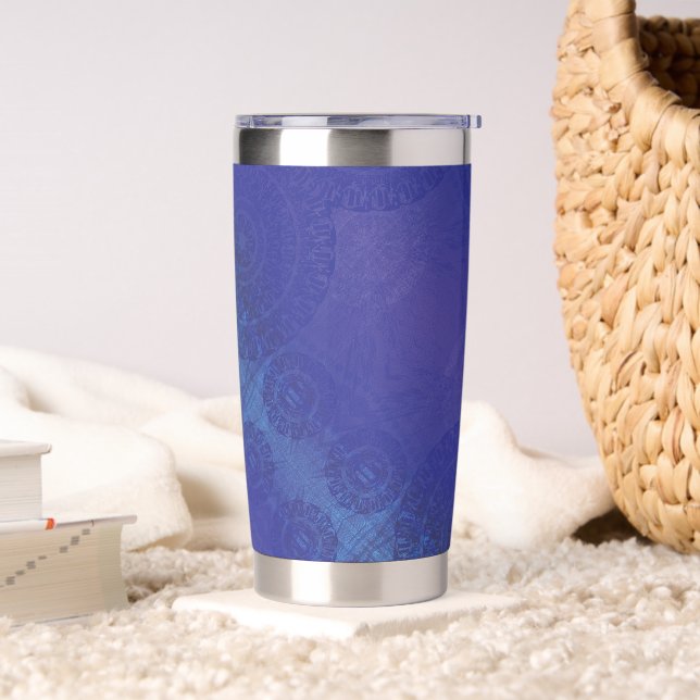 Acceptance | Blue Indigo Violet Boho Medallions Insulated Tumbler (Living Room)