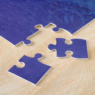 Acceptance   Blue Indigo Violet Boho Medallions Jigsaw Puzzle