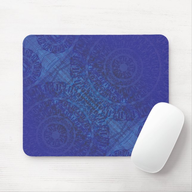 Acceptance | Blue Indigo Violet Boho Medallions Mouse Mat (With Mouse)