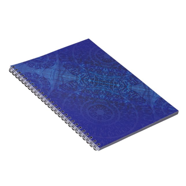 Acceptance | Blue Indigo Violet Boho Medallions Notebook (Right Side)