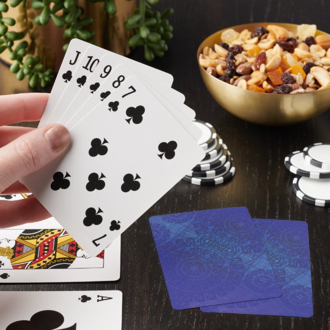 Acceptance | Blue Indigo Violet Boho Medallions Playing Cards (In Situ)