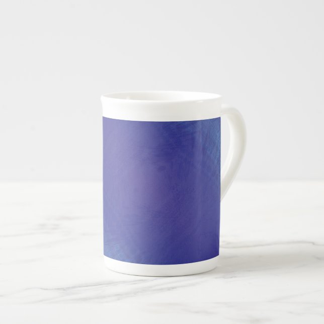 Acceptance | Blue Indigo Violet Shibori Pattern Bone China Mug (Front Right)