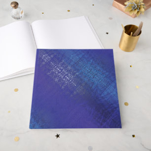 Acceptance Blue Indigo Violet Shibori Pattern Guest Book