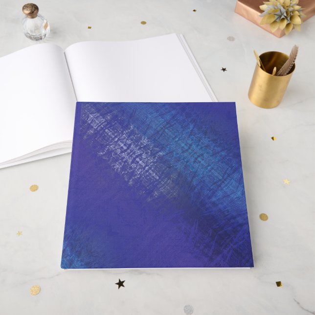 Acceptance | Blue Indigo Violet Shibori Pattern Guest Book (Front Open)