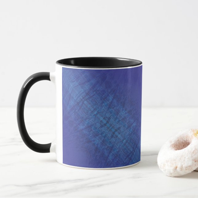 Acceptance | Blue Indigo Violet Shibori Pattern Mug (With Donut)