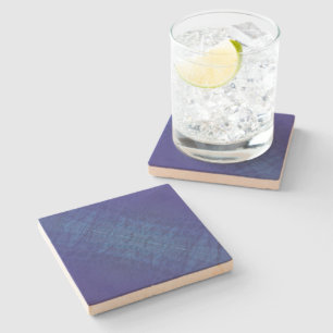 Acceptance Blue Indigo Violet Shibori Pattern Stone Coaster