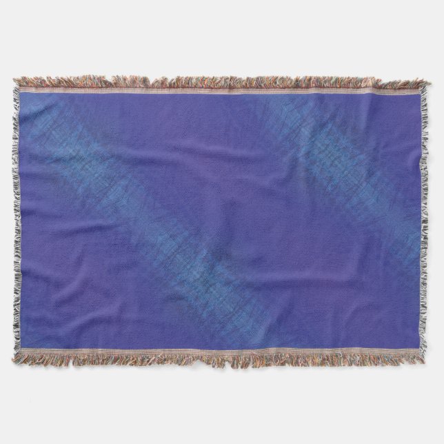 Acceptance | Blue Indigo Violet Shibori Pattern Throw Blanket (Front)