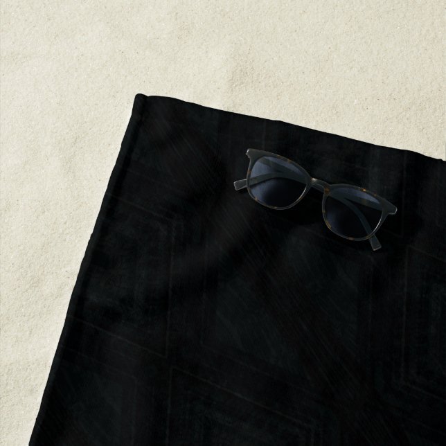 Acceptance | Dark Abstract Texture Beach Towel (In Situ)