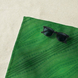 Acceptance Green Eclectic Boho Pattern Beach Towel