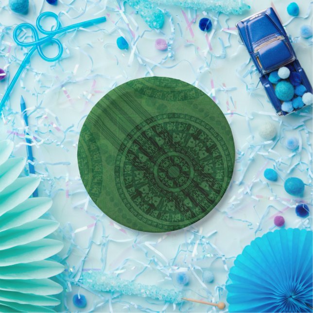 Acceptance | Green Meditation Medallions Paper Plate (Party)