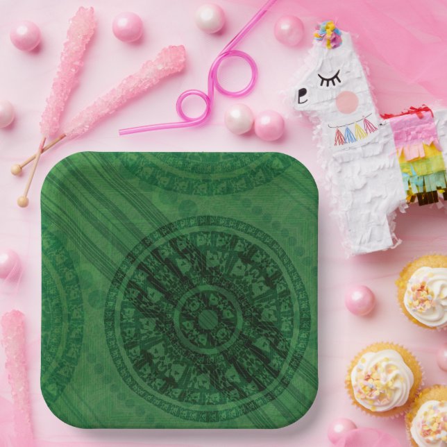 Acceptance | Green Meditation Medallions Paper Plate (Party)