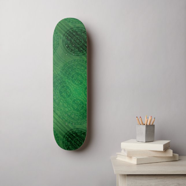 Acceptance | Green Meditation Medallions Skateboard (Wall Art)