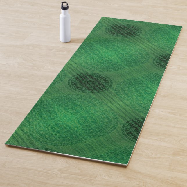 Acceptance | Green Meditation Medallions Yoga Mat (In Situ)