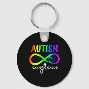 Acceptance Infinity Heart Autism Awareness Month R Key Ring