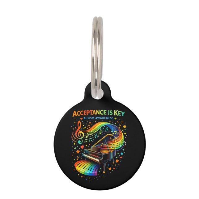 Acceptance Is Key Autism Awareness Pet Tag (Front)