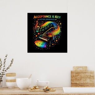 Acceptance Is Key Autism Awareness Poster