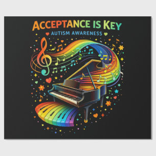 Acceptance Is Key Autism Awareness Wrapping Paper