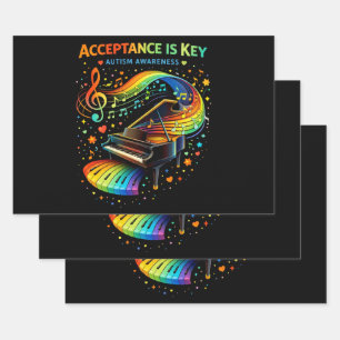 Acceptance Is Key Autism Awareness Wrapping Paper Sheet