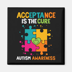 Acceptance Is The Cure Autism Awareness Magnet